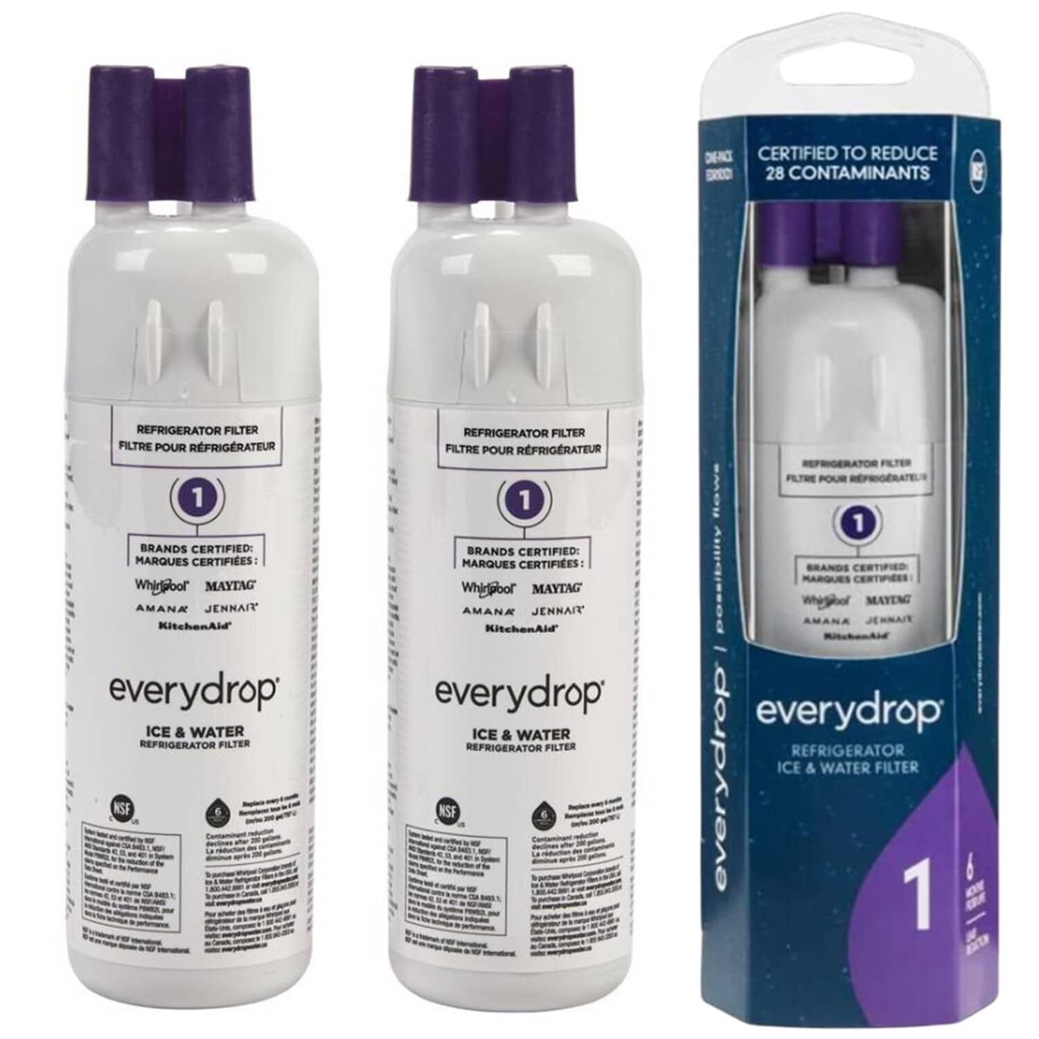 3pack EveryDrop Whirlpool W10295370A EDR1RXD1 Kenmore 46-9930 Water Filter