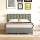 preview thumbnail 1 of 12, Upholstered Frame Platform Queen Size Bed with 2 Drawers, Pull-out Trundle and Classic Metal Strip Headboard Design Wingback Bed Gray - Queen