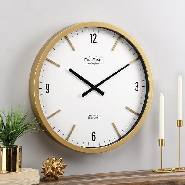 slide 1 of 4, FirsTime & Co. Gold Briley Modern Clock