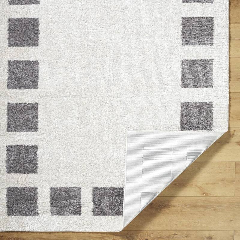 Livabliss Scandinavian Fossay Shag Checkered Washable Area Rug