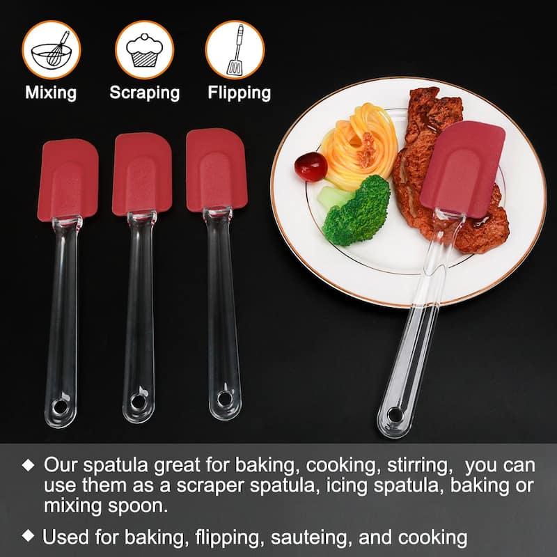 pcs Flexible Silicone Spatula Heat Resistant Non Stick for Cooking - 9.6" x 1.9"(L*W)