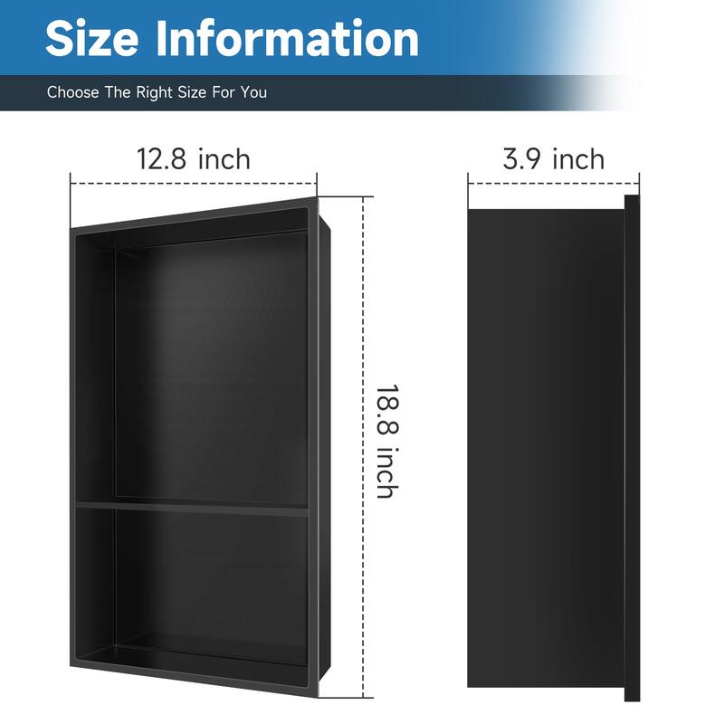 WIZ 12.8-inch W x 18.8-inch H x 4-inch D Stainless Steel Shower Niche