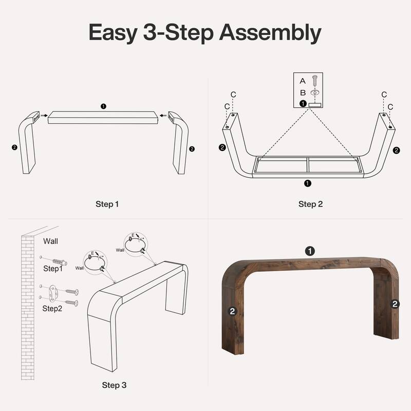 Solid Wood Console Table, 70.87-Inch Farmhouse Sofa Table
