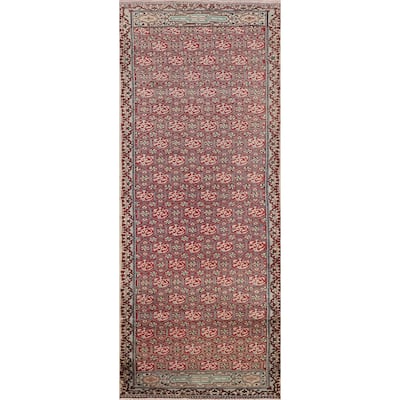 Red Anatolian Turkish Vintage Runner Rug Handmade Wool Carpet - 3'2" X 9'5"