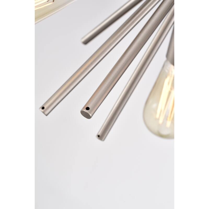 Caleb 3-Light Mid-Century Modern Sputnik Semi-Flush Mount