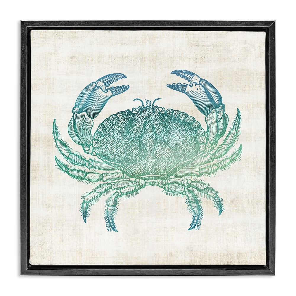 Stupell Ombre Crab Impression Framed Floater Canvas Wall Art Design By Susan Arnot