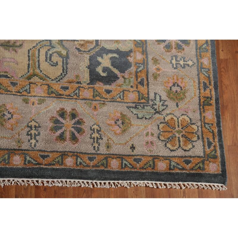 Geometric Heriz Serapi Indian Area Rug Handmade Wool Carpet - 8'9" x 12'0"