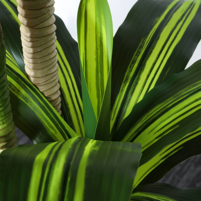 6" Artificial Dracaena Tree with Black Plastic Pot