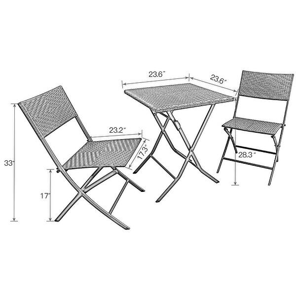 Shop 3 Piece Foldable Grand Patio Rattan Outdoor Bistro Set On Sale Overstock 31806414