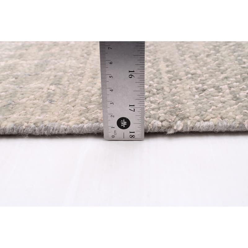 ECARPETGALLERY Hand-knotted Silk Shadow Khaki Wool Rug - 9'9 x 13'9