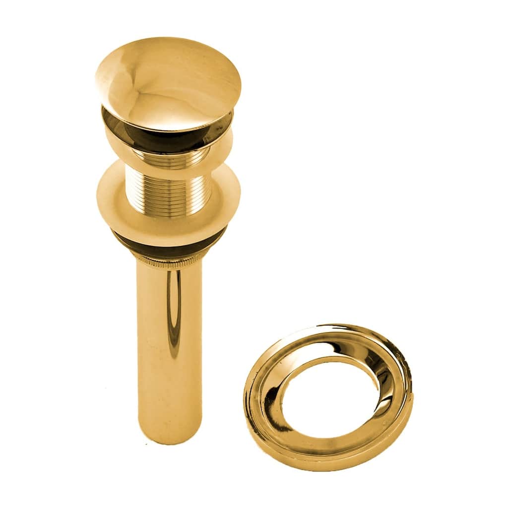 Glass Vessel Sink Drain & Mounting Ring Gold PVD Solid Brass Renovators Supply