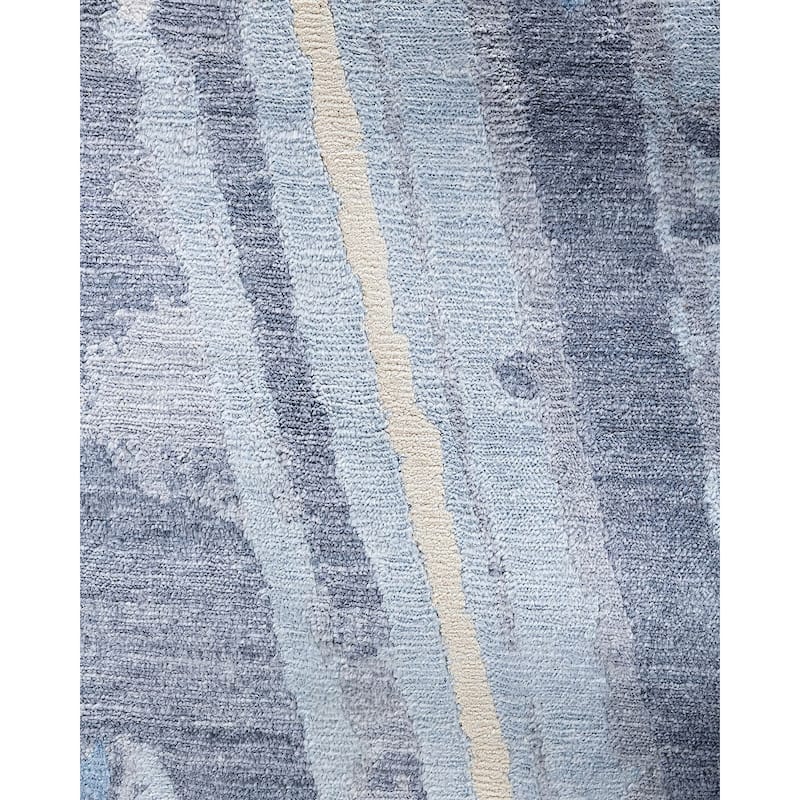 Modern One-of-a-Kind Hand-Knotted Area Rug - Gray, 9' 1" x 12' 2" - 9' 1" x 12' 2"