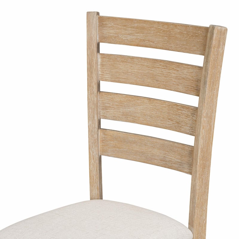 Rustic Wood Dining Set with Table, Chairs, and Bench - Set of 6