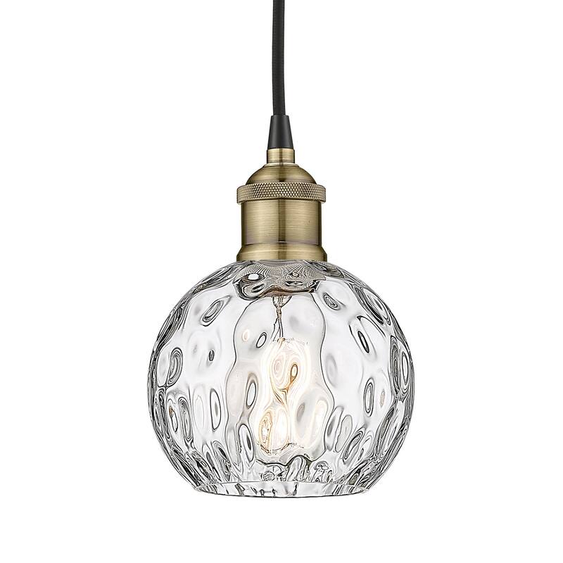 Innovations Lighting 616-1P-9-6 Athens Pendant Athens 6" Wide Mini - Black Antique Brass / Clear Water Glass