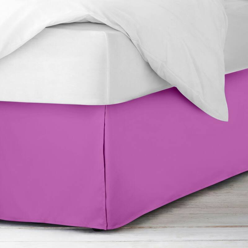 Clara Clark Pleated Bed Skirt-14 inch Tailored Drop - Soft Double Brushed Premium Microfiber Ruffle Bed Skirt - Includes 8 Pins