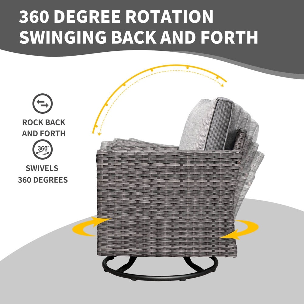 OVIOS 8-piece Patio Wicker Conversation Furniture Set with-image