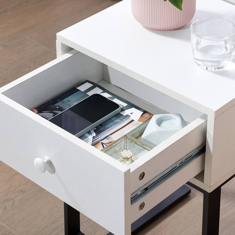 VECELO Modern 1-Drawer Wood Nightstands