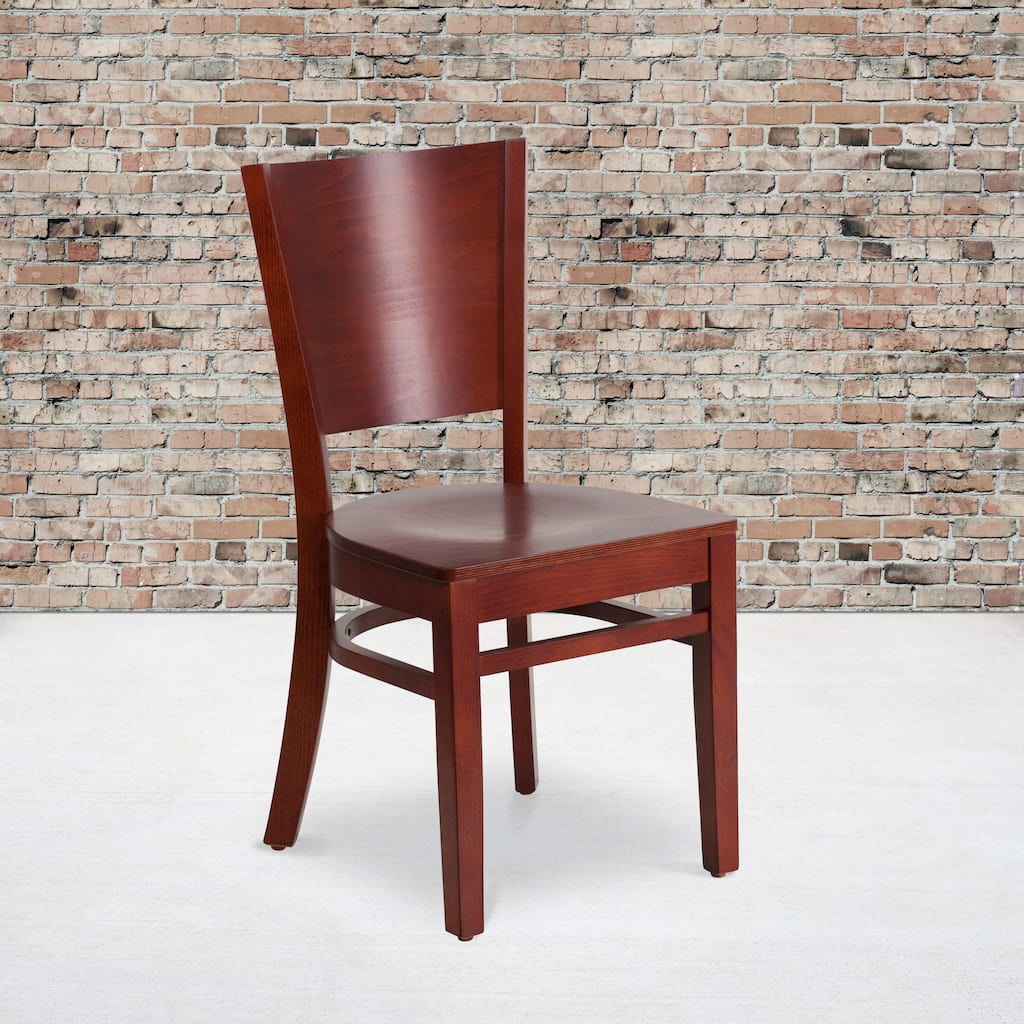 Solid Back Wooden Restaurant Chair - 17.25"W x 20.5"D x 33.5"H
