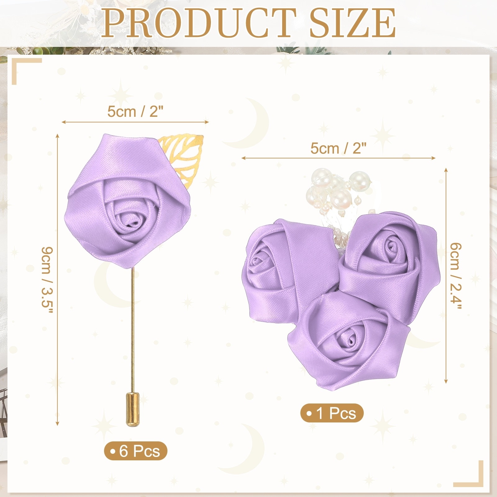 Burgundy Rose Boutonnieres Pins for Formal Party - 9x5cm