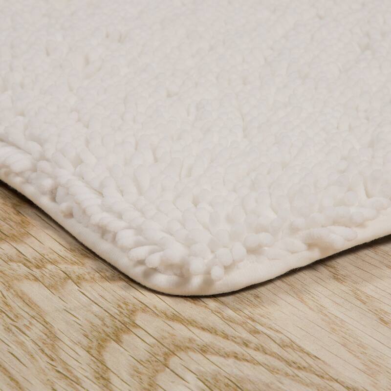 Bathroom Rugs - 2-Piece Memory Foam Bathroom Set with Chenille Shag Top and Non-Slip Base by Windsor Home