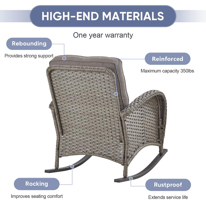 Gymojoy Outdoor Wicker Patio Furniture Chair Set Weather-Resistant