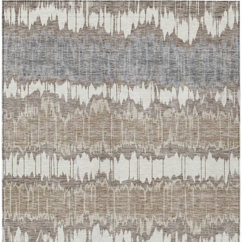 HomeRoots Striped Transitional Rectangle Outdoor Rug