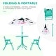 preview thumbnail 3 of 3, Outdoor Dairy Cow Pattern Kids Folding Table and Chair Set with Adjustable Sun Umbrella
