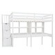 preview thumbnail 17 of 17, White Twin Size Solid Wood Loft Bed with Storage Staircase, Desks, and Shelves