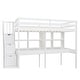 preview thumbnail 17 of 17, White Twin Size Solid Wood Loft Bed with Storage Staircase and Desks