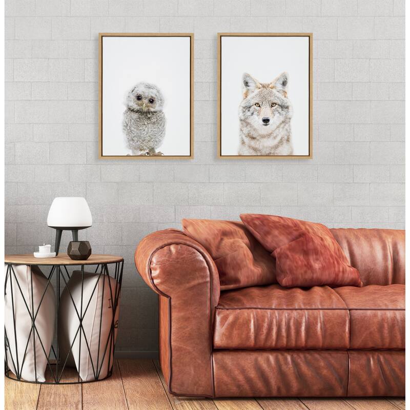 Kate and Laurel Sylvie Wolf Portrait Framed Canvas by Amy Peterson Art Studio