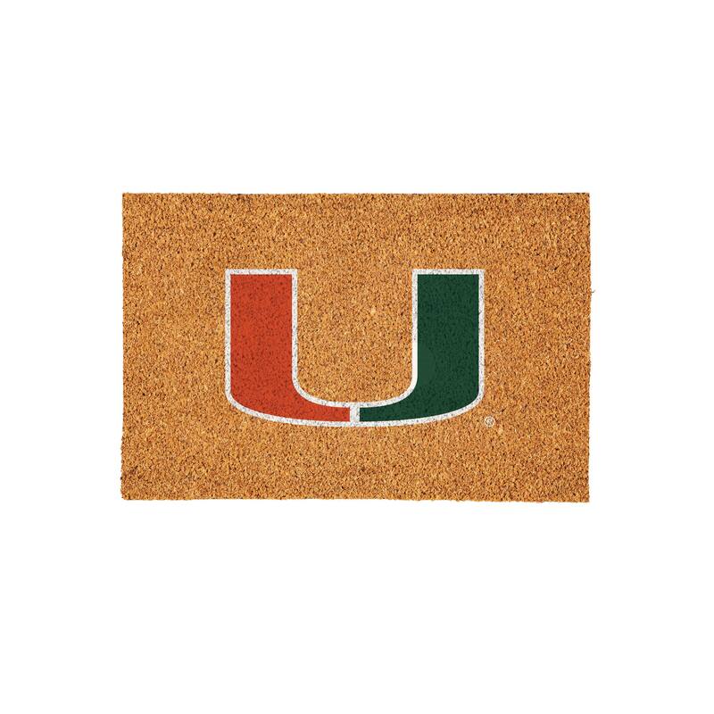University of Miami Full Color Indoor/Outdoor Coir Mat