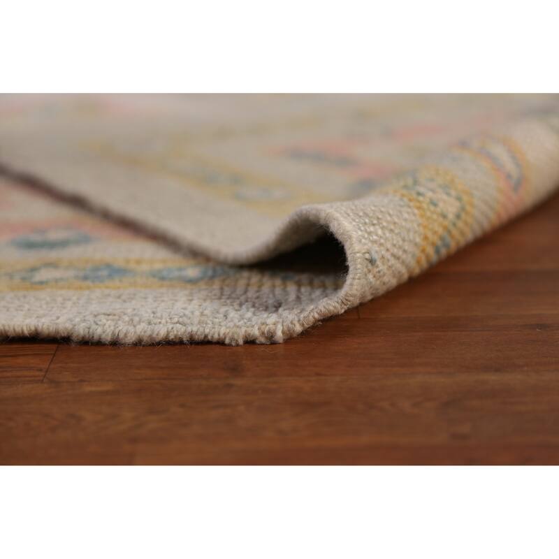 Hand Knotted Oriental 100% Wool Carpet Transitional All-Over Beige & Ivories Oushak Area Rug - 13' 2'' X 9' 5''