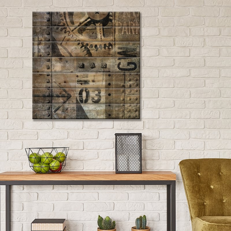 Industrial I Print On Wood by Dylan Matthews - Multi-Color