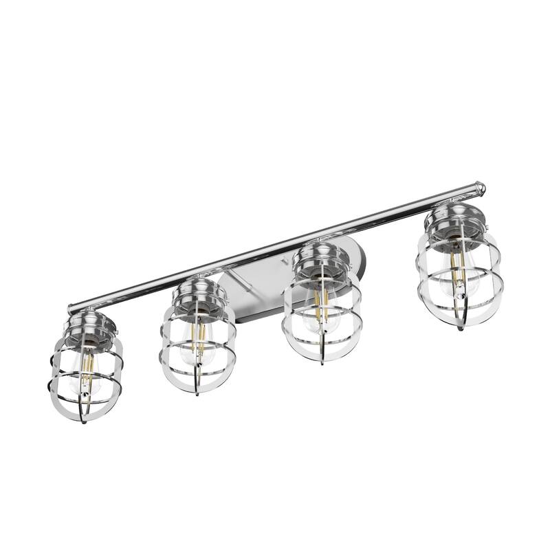 Hunter Starklake 4 Light Vanity Wall Light, Industrial, Cage, Rustic - Damp Rated!