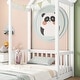 preview thumbnail 7 of 7, Twin House-shaped Roof Headboard Floor Bed Kidsbed, White
