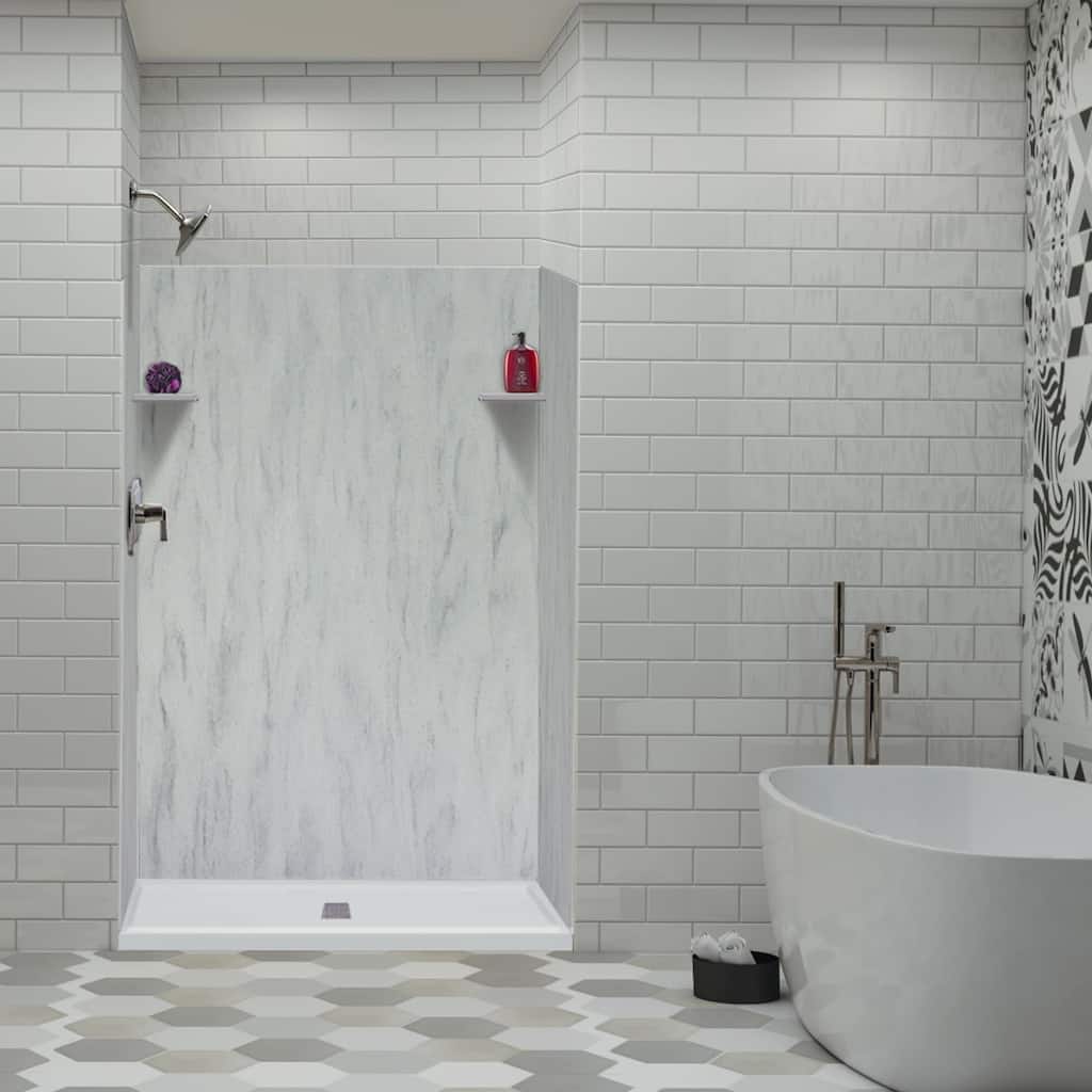 Transolid LWK483672 Lusso 72" H x 48" W x 36" D Three Wall Alcove