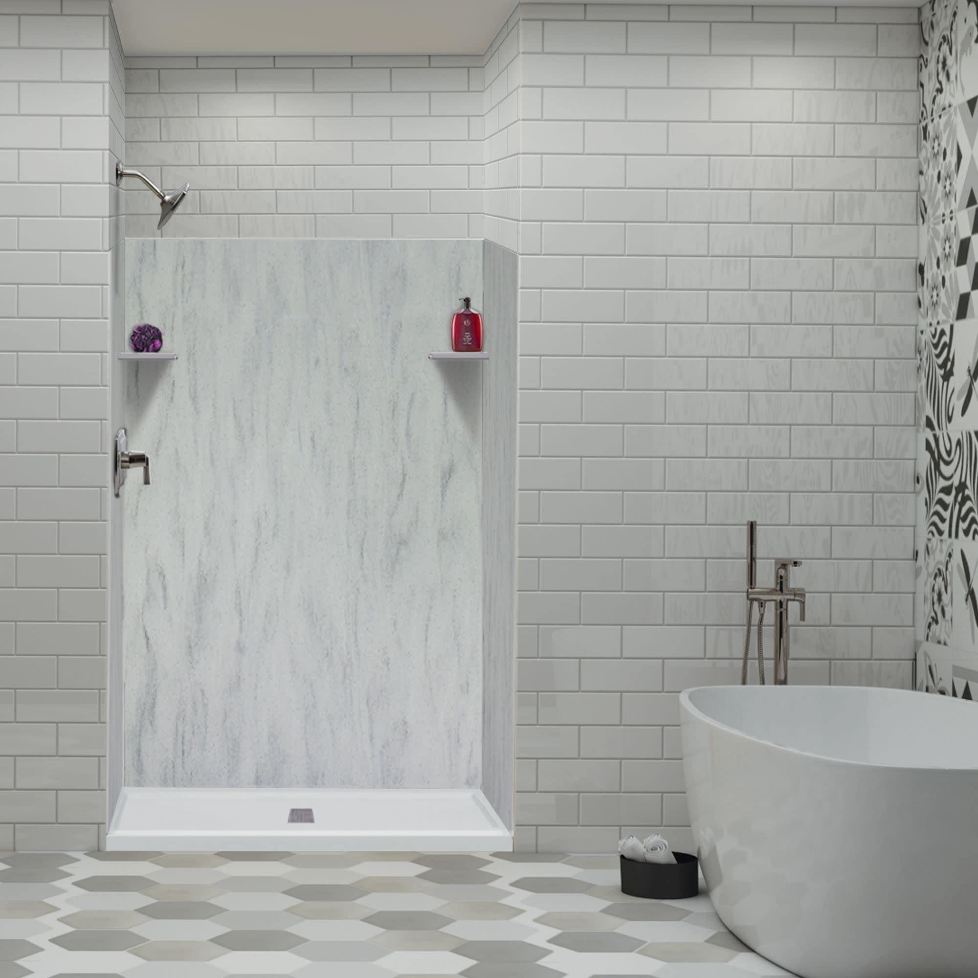 Transolid LWK483672 Lusso 72" H x 48" W x 36" D Three Wall Alcove