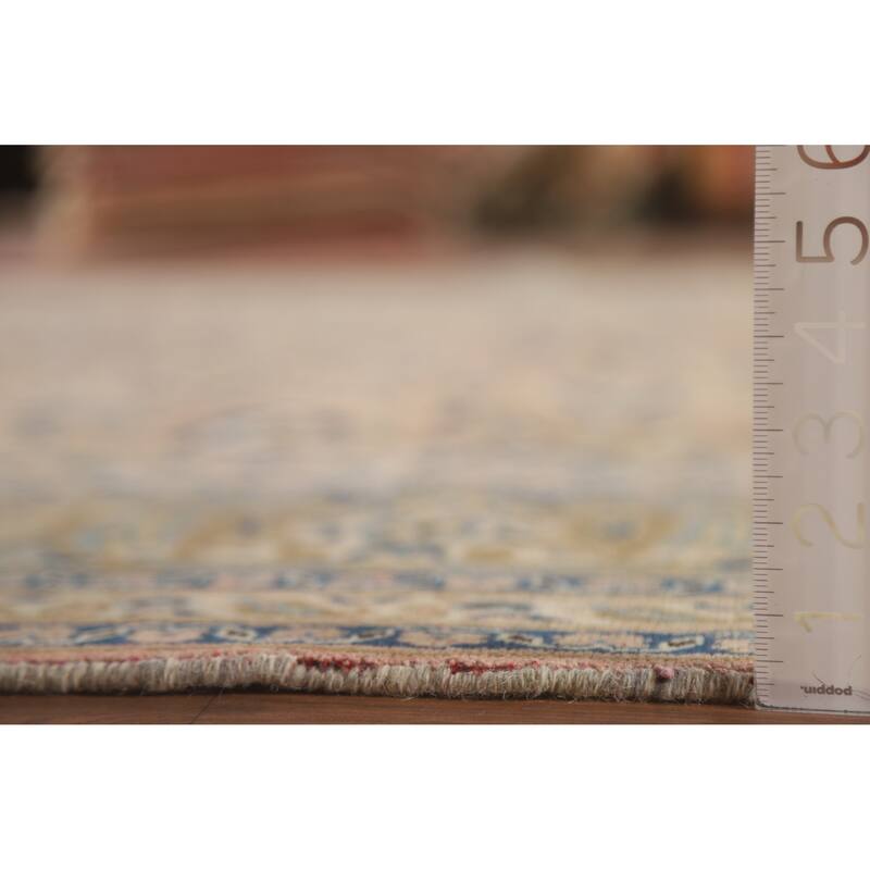 Hand Knotted Oriental 100% Wool Carpet Traditional Floral Pink Mashad Area Rug - 12' 5'' X 9' 4''