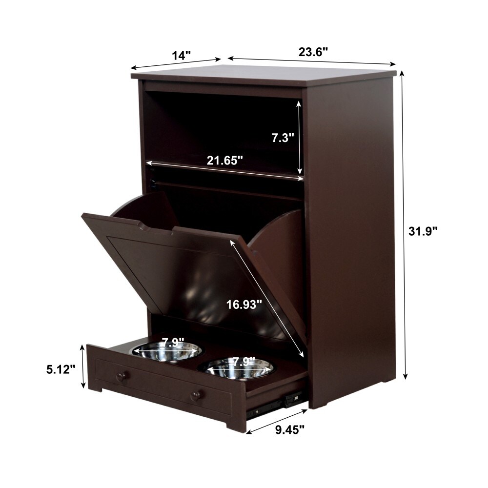 Dog food feeder with storage best sale