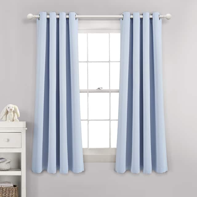 Lush Decor Insulated Grommet Blackout Curtain Panel Pair - 63 Inches - Blue Moon