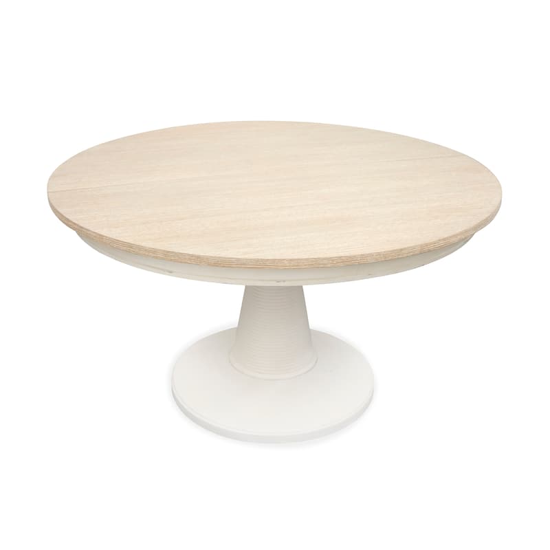 Salt Life Home Echo Isles Sea Pearl and Driftwood Extendable 54" Round Dining Table - 54''W x 54''D x 30''H