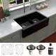 preview thumbnail 2 of 60, Karran Farmhouse/Apron-Front Quartz Double Bowl Kitchen Sink Kit