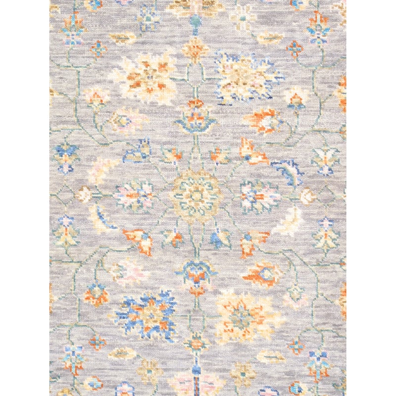 Pasargad Home Oushak Hand-Knotted Wool Grey Area Rug - 6' 0'' X 9' 2''