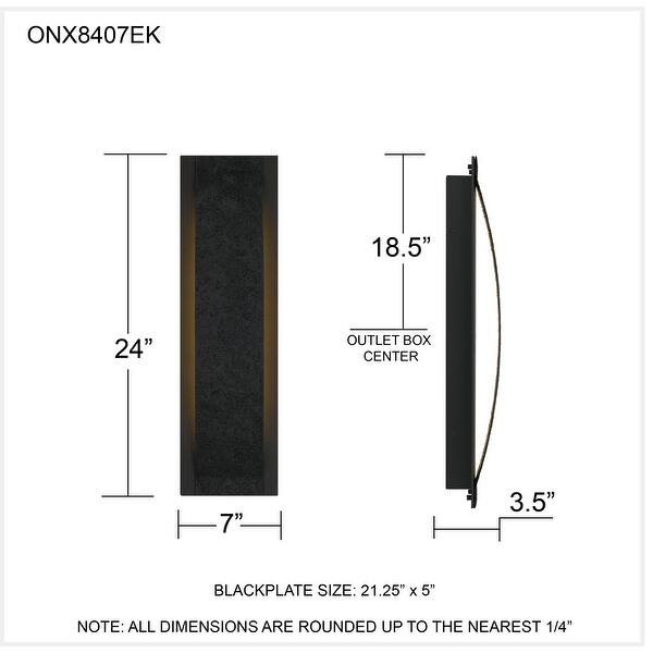 Onyx Integrated LED Earth Black Outdoor Wall Lantern