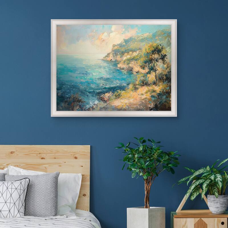Masterpiece Art Gallery| Vibrant Seaside I by Petals Prints Design - Framed Canvas Art Print