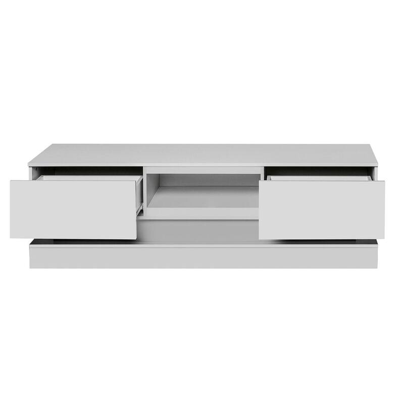 Modern TV Stand with LED Lights and High Gloss Front