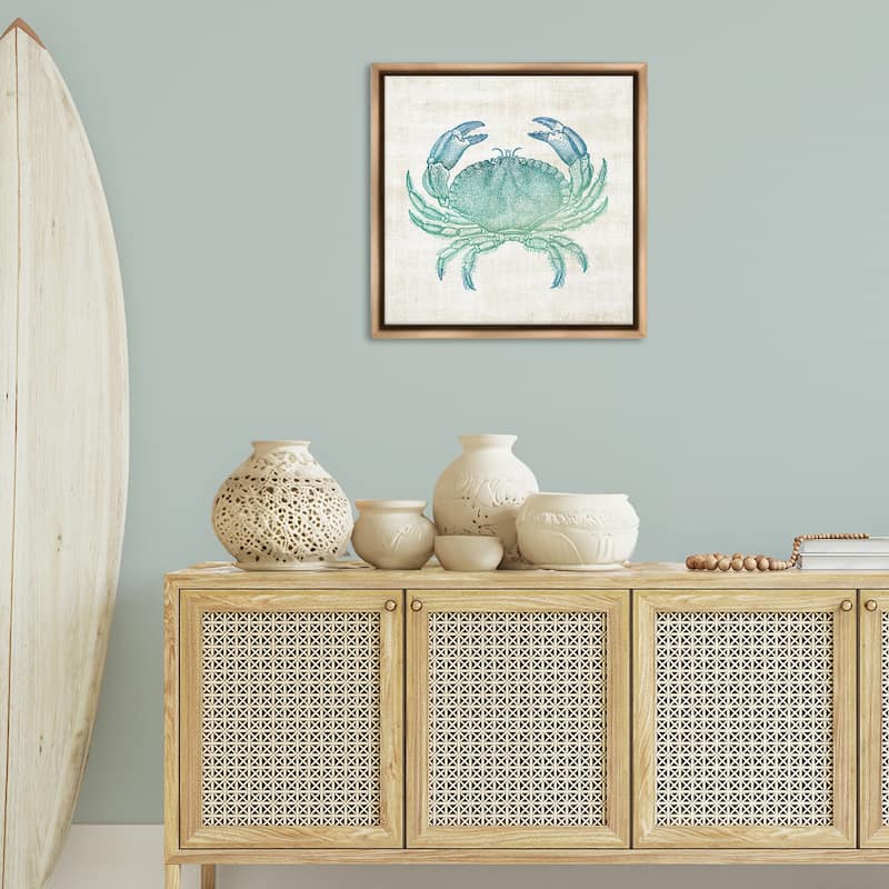 Stupell Ombre Crab Impression Framed Floater Canvas Wall Art Design By Susan Arnot