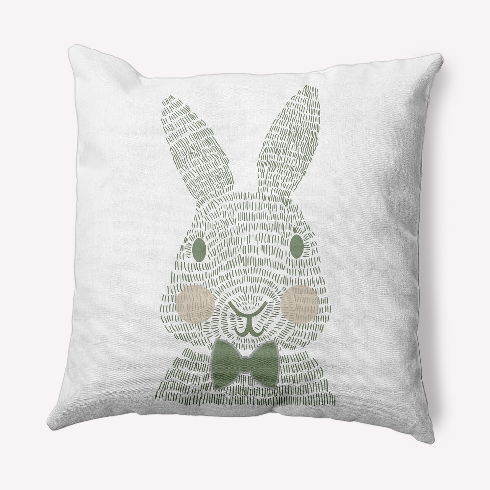 Monochrome Bunny Easter Decorative Throw Pillow
