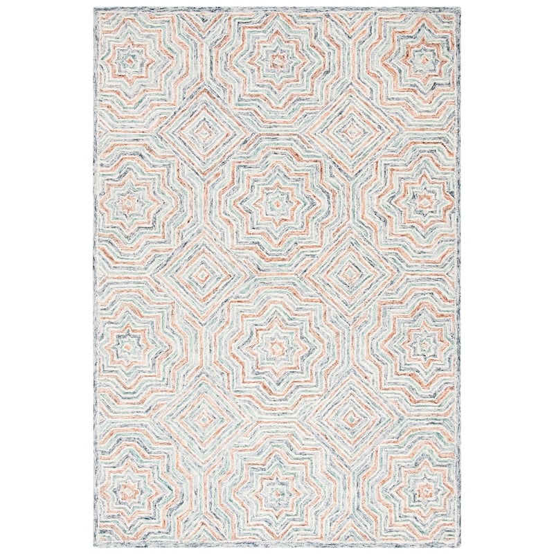 SAFAVIEH Handmade Capri Diyana Contemporary Wool Rug - 3' x 5' - Blue/Rust