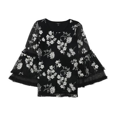 Alfani Womens Embroidered Pullover Blouse,, Black, Medium